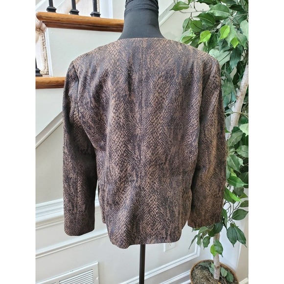 Dana Buchman Women Animal Print Long Sleeve Full Zip Front Casual Jacket Size 16 - Picture 5 of 11